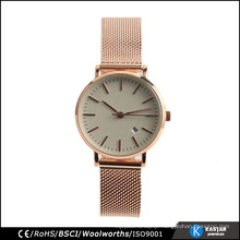 Stainless steel mesh watch japan quartz wrist watch for couple nickle free stainless steel